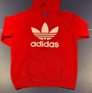 Adidas Red & White Hoodie with Classic Retro Logo